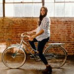 Woman having fun on bike
